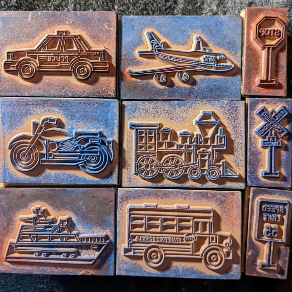 Vehicle Ink stamps Arts & Crafts Set Of 9 - Picture 2 of 2